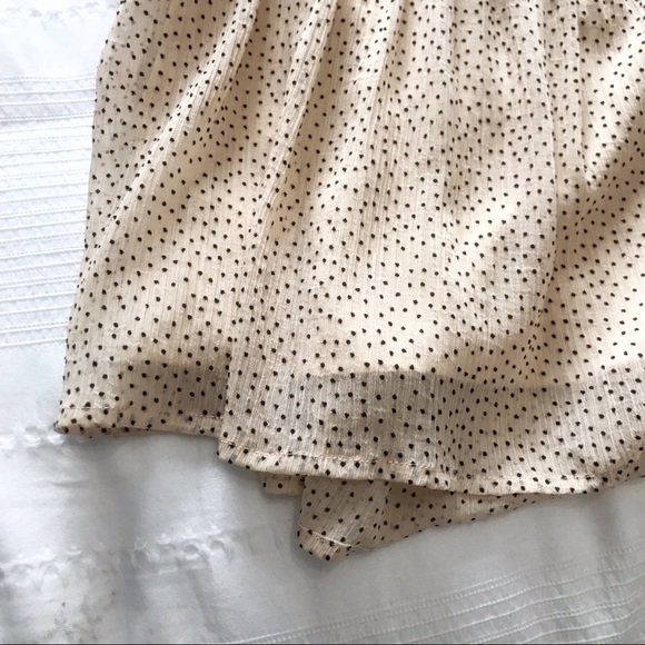 ZARA CREAM BEIGE BLACK POLKA DOT PUFFED SLEEVE BOHEMIAN FLOWY MINI DRESS - S - Picture 10 of 10